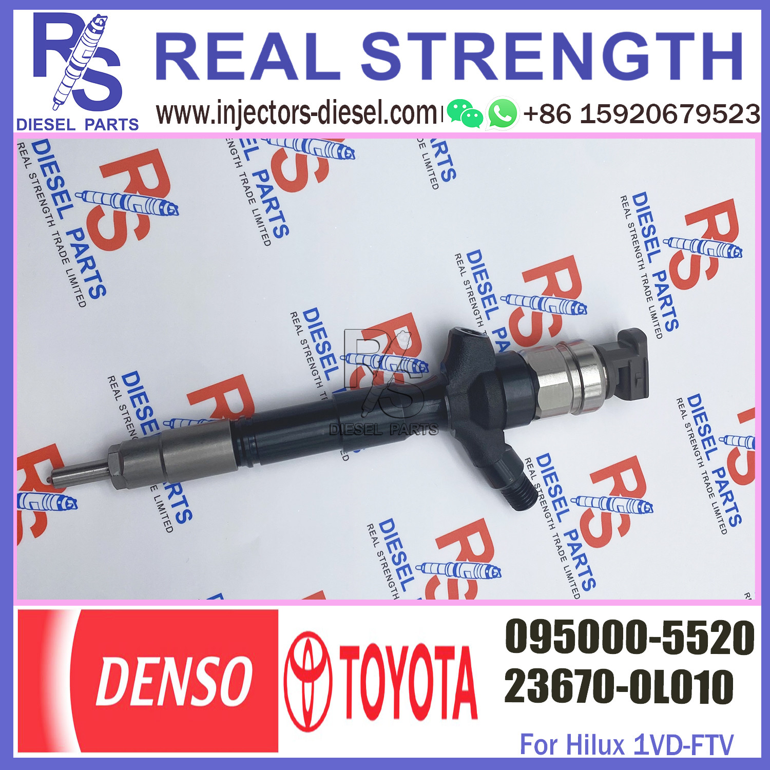 Diesel Common Rail Fuel Injector 095000-5520 For TOYO-TA HILUX 2KD-FTV 23670-0L010