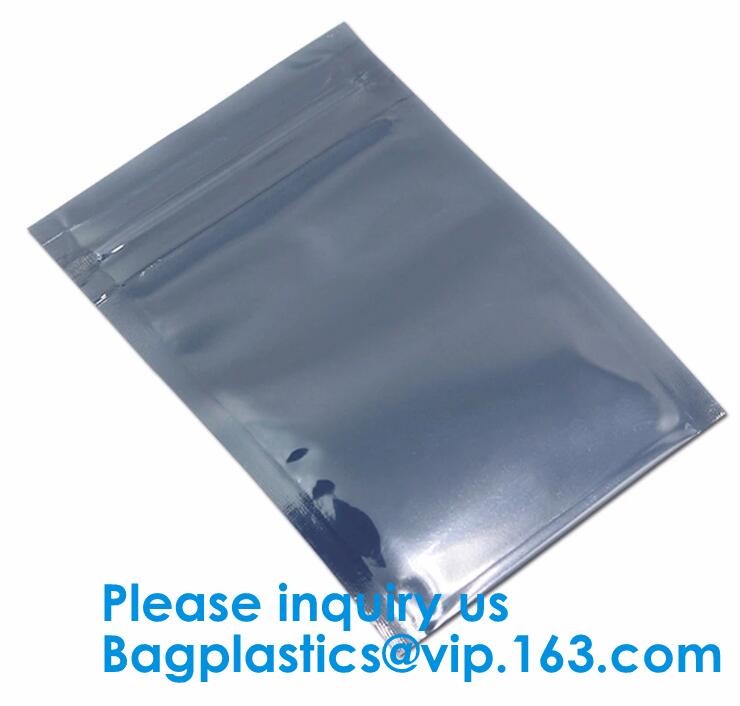 Aluminium Plastic Antistatic K Esd Shielding Electronic Packaging Pet Bag With Zip,Black Conductive Bag, Grid Bag