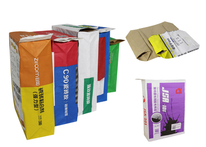 25kg 3 Ply Pasted Valve Multiwall Paper Bags For Packing Powder Food Ingredients