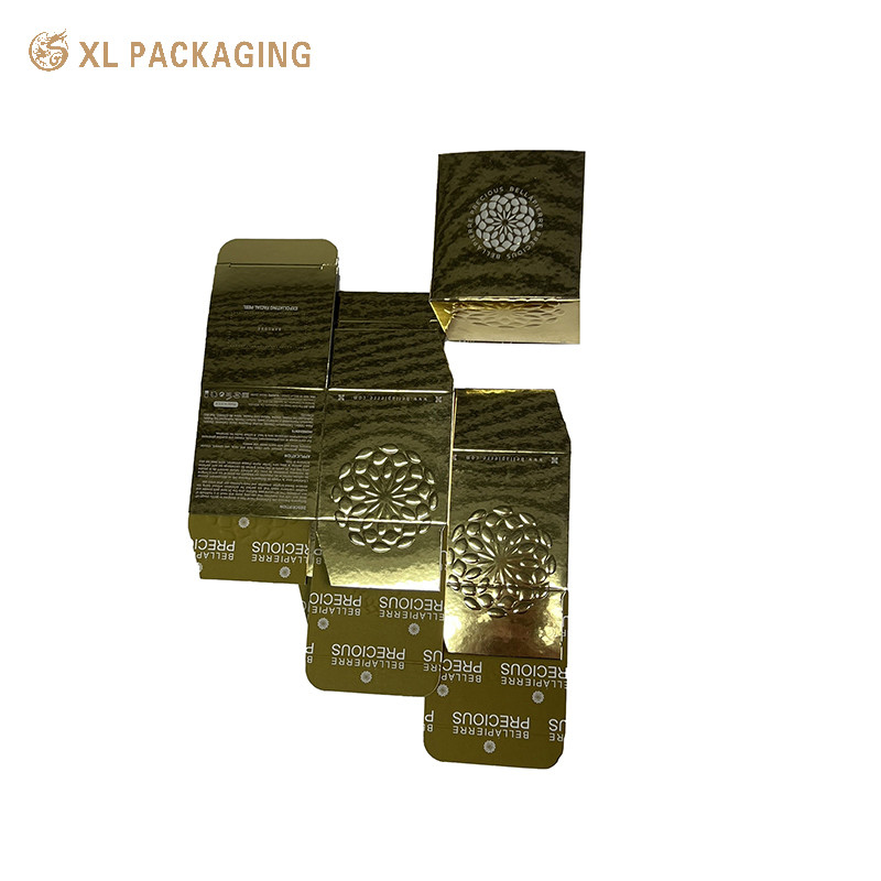Gold Card Paper Folding Card Box Glass Jar Packing Eye Cream Card Paper Box Skin Care Cardboard Box