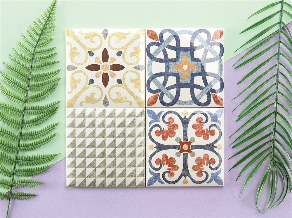 Wall Embellishment,152x152mm Glossy Mixed Indoor Porcelain Wall Tiles For Living Room, Background And Countertop