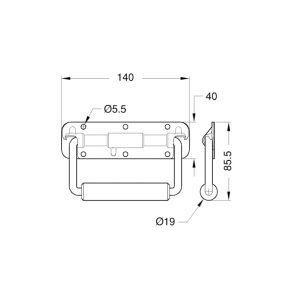 Surface Mount spring-loaded Handle,Zinc.