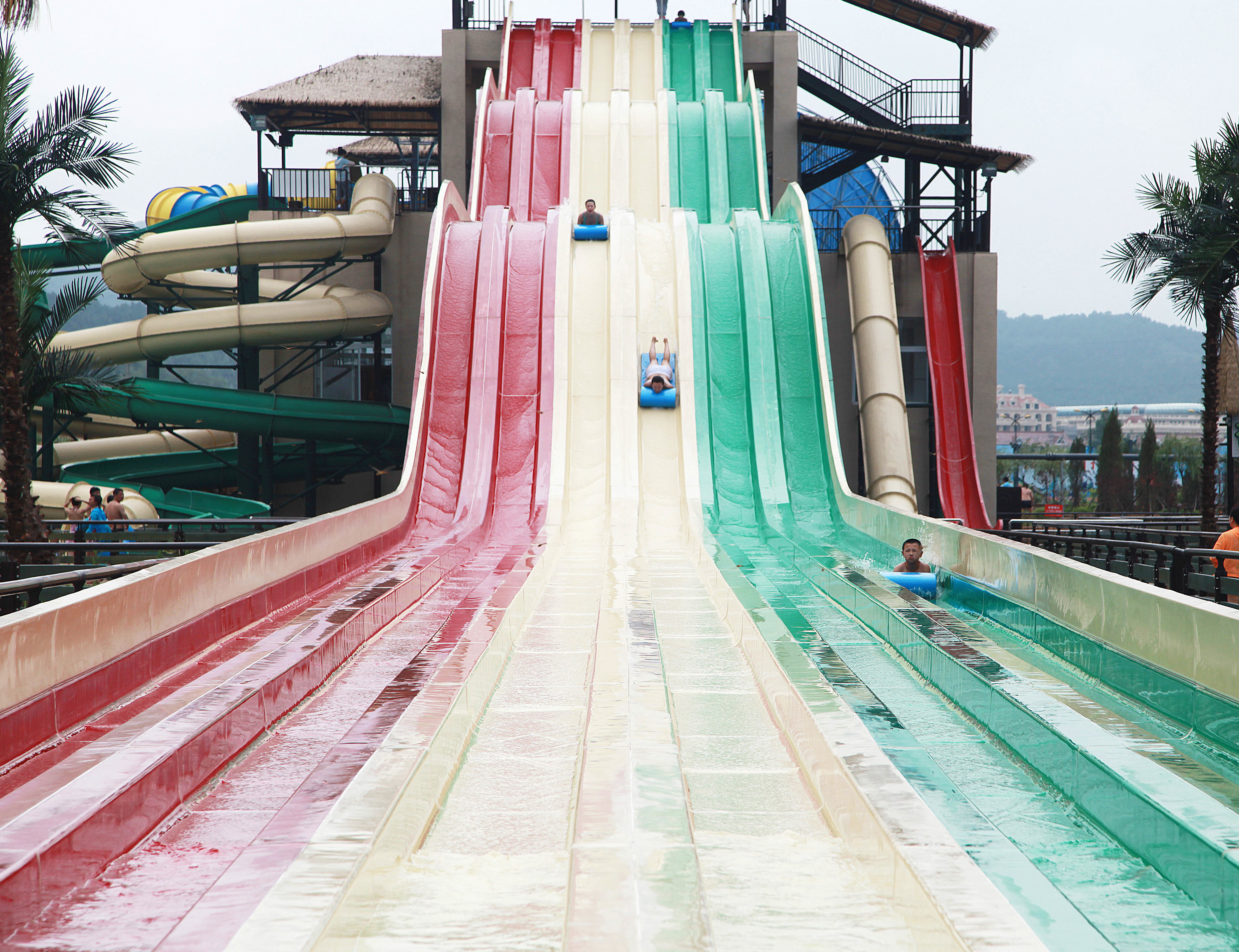 High Speed Fiberglass Water Slides / Adult Water Plastic Slide for Adventure Water Park