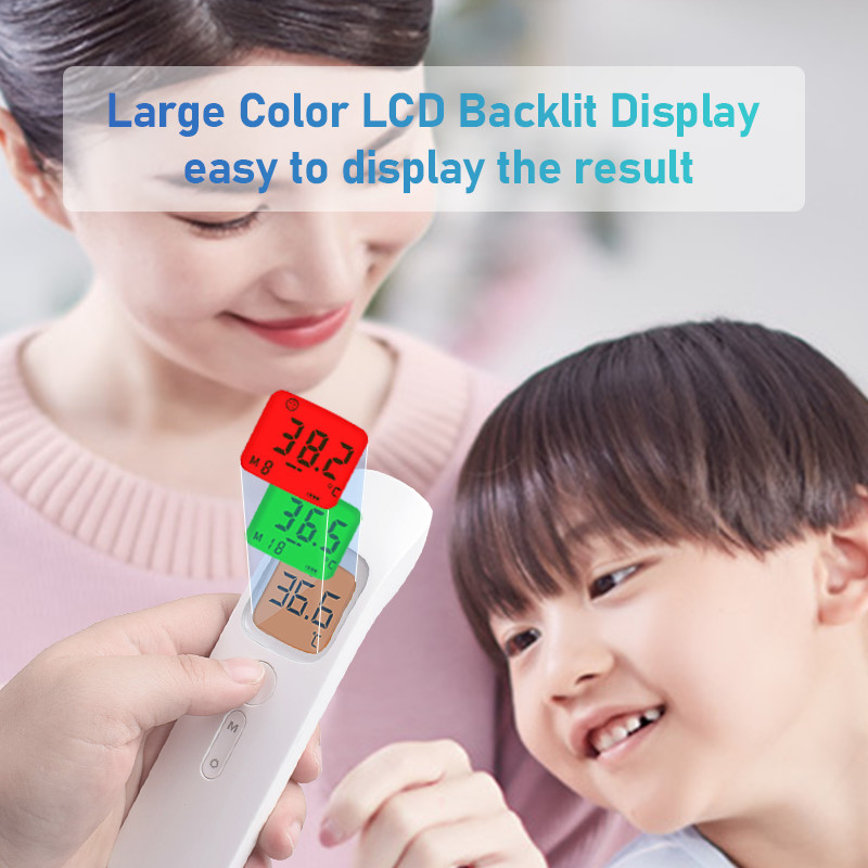 10C To 40C Digital Infrared Thermometer White LCD Forehead Thermometer