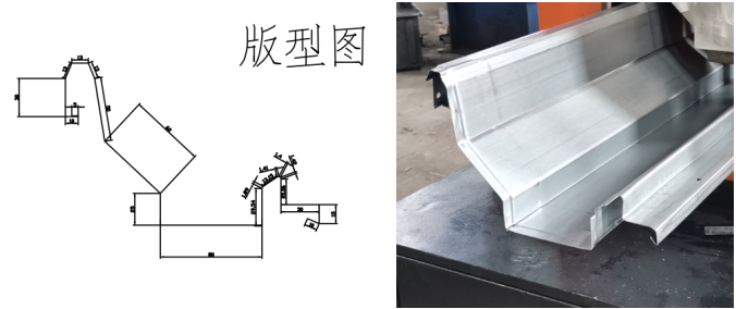Drawing profile of chicken feeder gutter 
