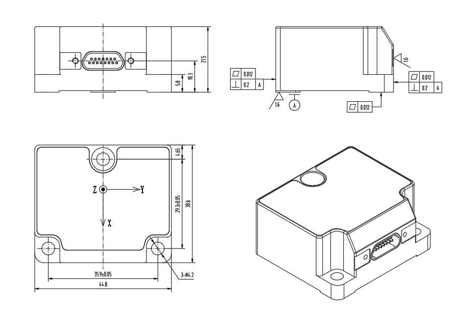 Speed Data Update MEMS Gyroscope Sensor 5000g Shock Resistance -55~+85(°C) Storage Temp