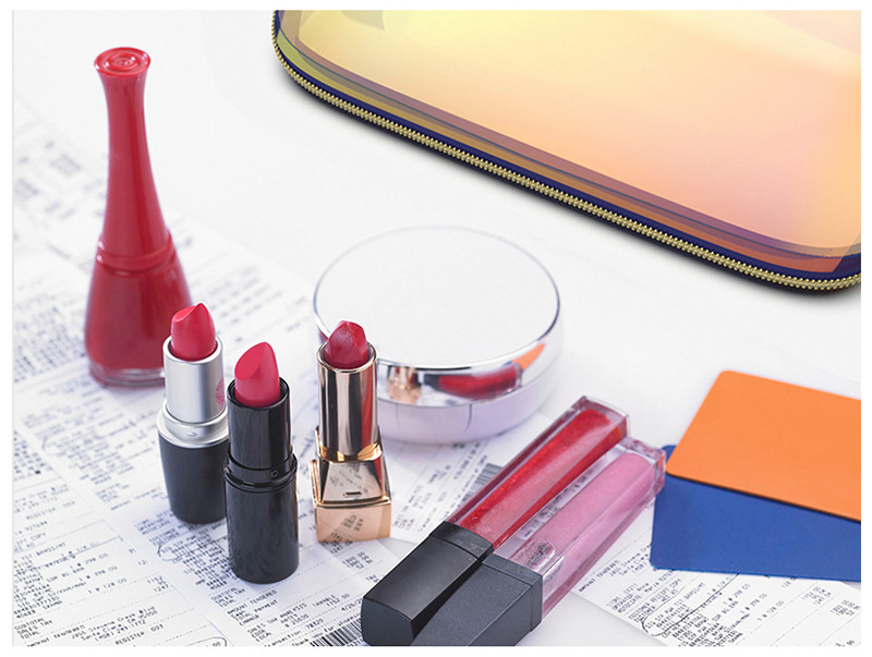 Luxury Custom Logo Waterproof Travel Holographic Makeup Bag