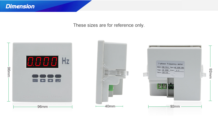 J model 96*96 cheap Frequency Hz meter 45-65hz