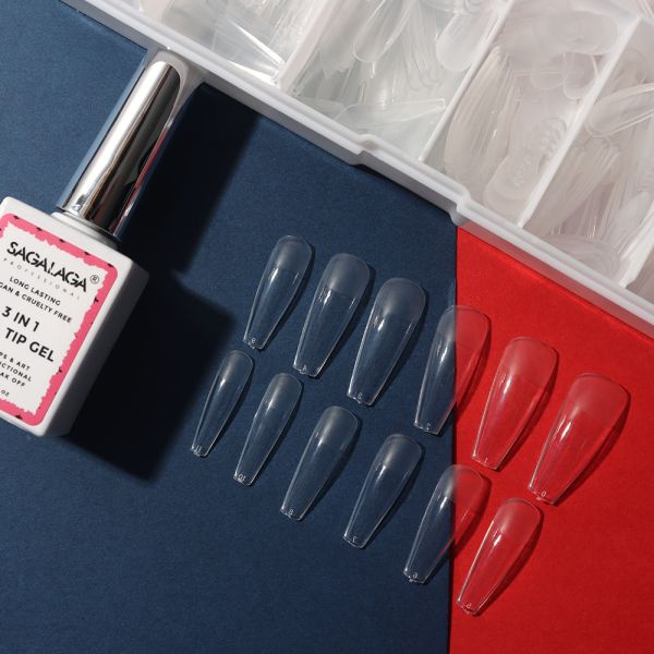 Quality Almond Acrylic Nails 500 Pcs Soft Gel Press on Nail Pre-shape Tips for Full Cover Extension 12 Sizes Customized Accepted for sale