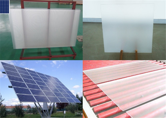 Ultra White Solar Panel Glass / Low Iron Tempered Safety Glass For Solar Collector