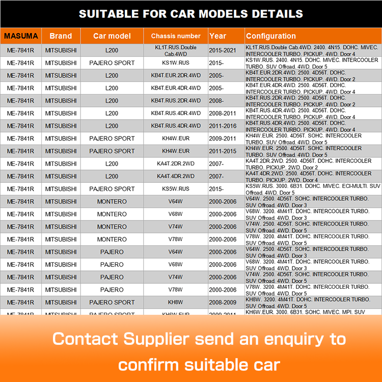 ME-7841R MASUMA Steering Tie Rod End for MITSUBISHI L200 MR508136 4422A010 4422A097
