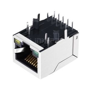 LPJG0906BBNL 100/1000 Base-T Tab Down Green/Yellow Led Single Port RJ45 Pcb