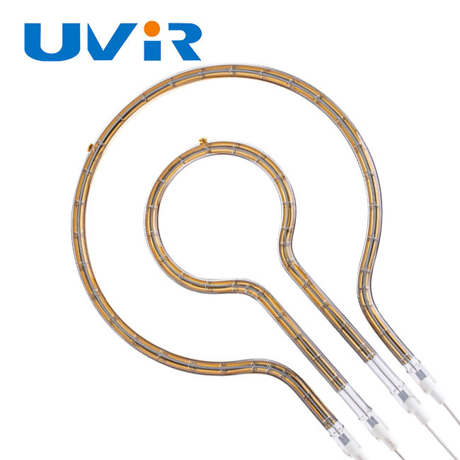 Gold Reflector Circular Infrared Lamps Quartz Tube Shortwave