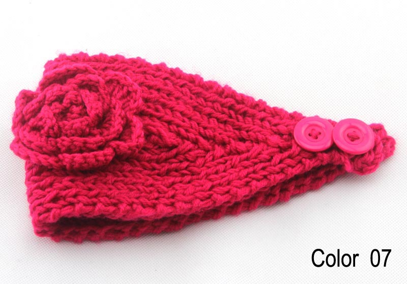 Women knitted headband with flower,crochet headband- Handmade tenia, Hair Accessories