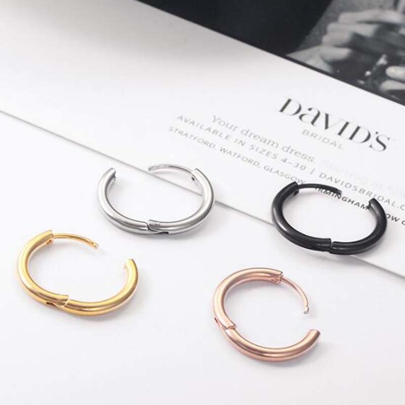 Fashion Body Jewelry 4 Colors Fancy Jewelry Cheap Unisex Mini Hoop Stainless Steel Earring