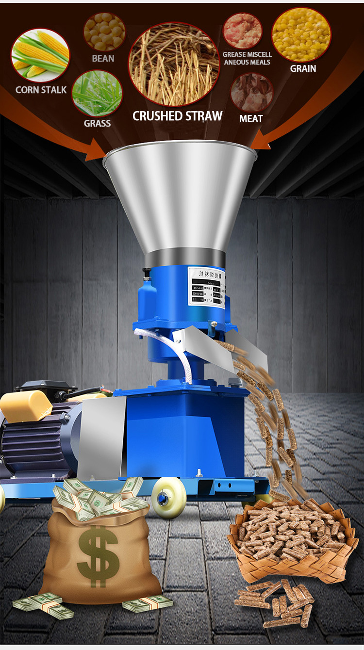 Stainless Steel Animal Feed Grinding Machine 10mm Electric Feed Grinder