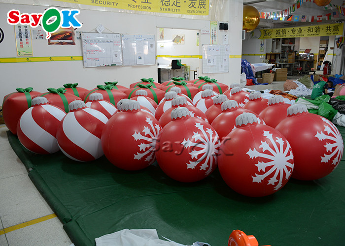 1.2m Red Inflatable Snowflake Ball Festival Christmas Yard Decoration