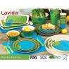 Buy cheap Food Grade Safe Bamboo Tableware Set Contrast Blue And Green Color Smooth from wholesalers