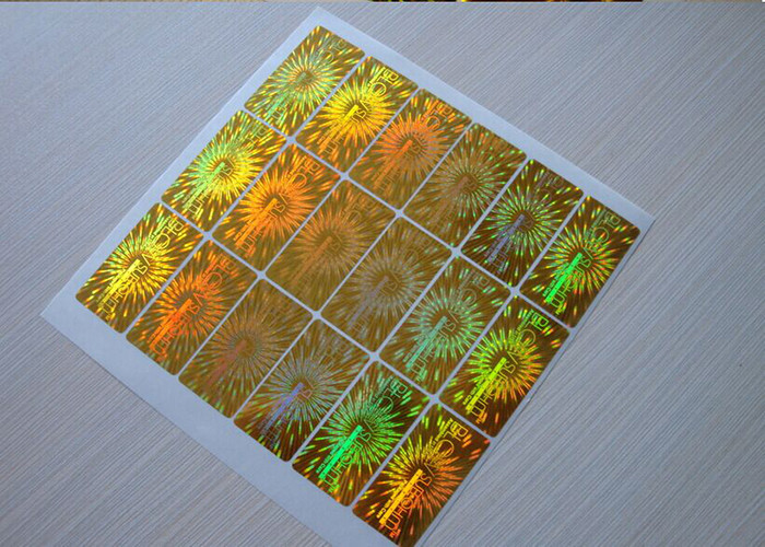 Gold Anti - Fake Security Hologram Sticker Customized Size With Shape