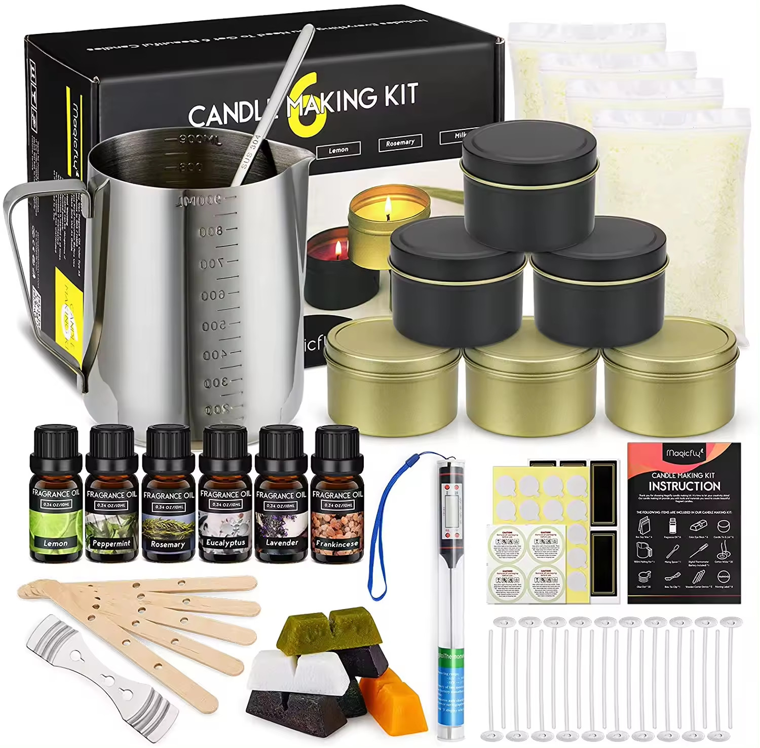 Home Decor Candle Diy Set Complete Candle Making Kit Scented Soy Candles