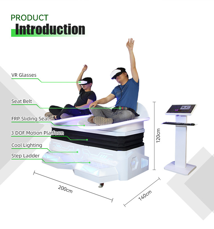 Double Seats 9d Roller Coaster Game VR Simulator Slide With Thrilling Experience