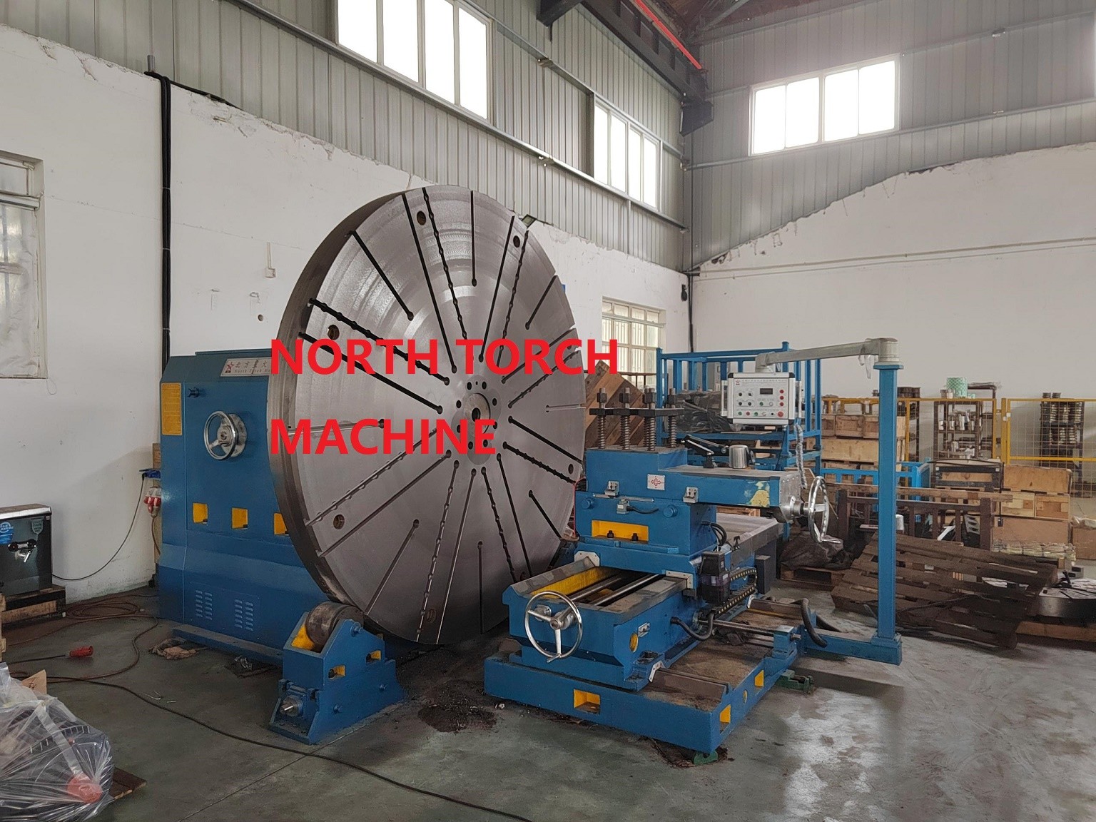 Flange Turning Facing Horizontal Lathe For Machining 5000 Mm Diameter Flywheel