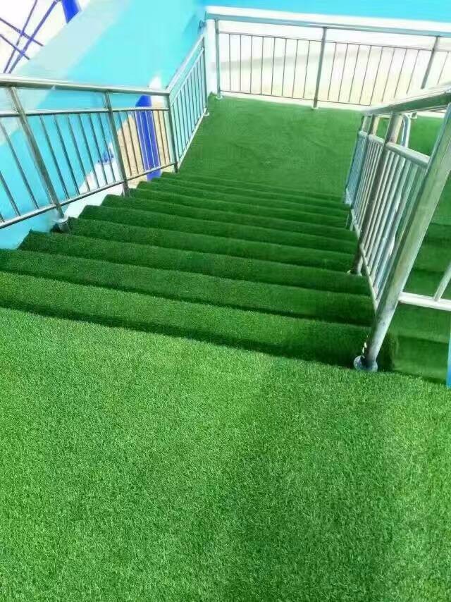 Three Colors Synthetic Playground Turf / 14 Stitch 30mm Artificial Grass