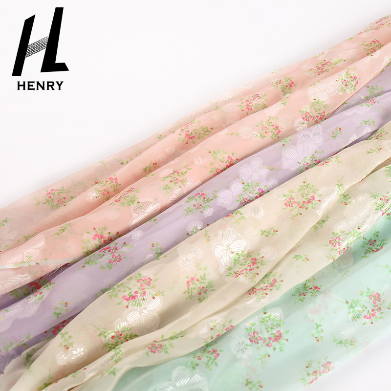 Textile Soft Floral Chiffon Printed Fabric For Garment Light Weight