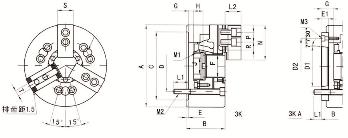 4 6 8 12 Inch Hydraulic CNC Lathe Chuck Large Through Hole Structure