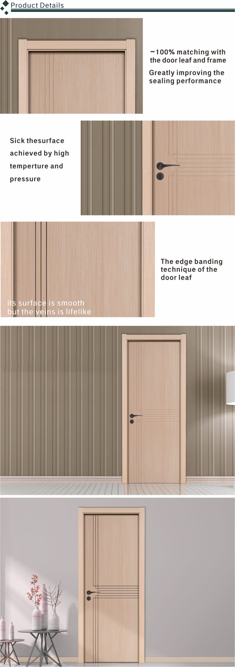 made in China good quality teak engineering wood door design in Bangladesh