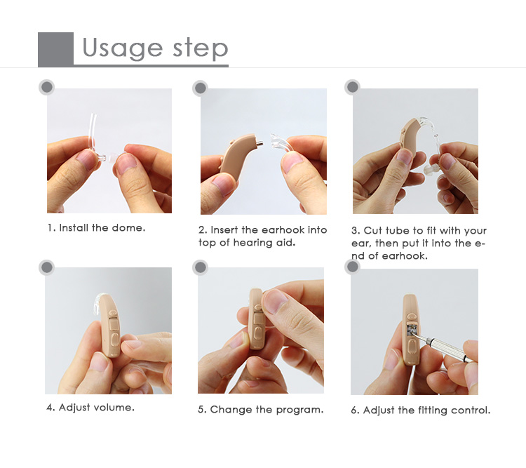 Retone BTE Hearing Aids For Severe Hearing Loss Beige Rechargeable Ultra Ear BTE Hearing Enhancer