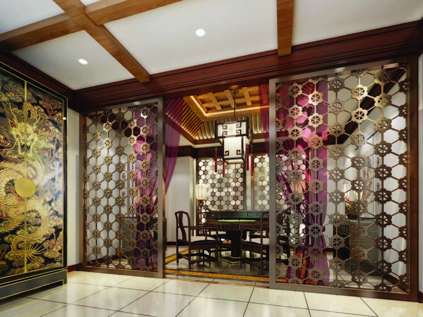 Antique Copper Stainless Steel Partition For Hotels/Villa/Lobby Interior Decoration