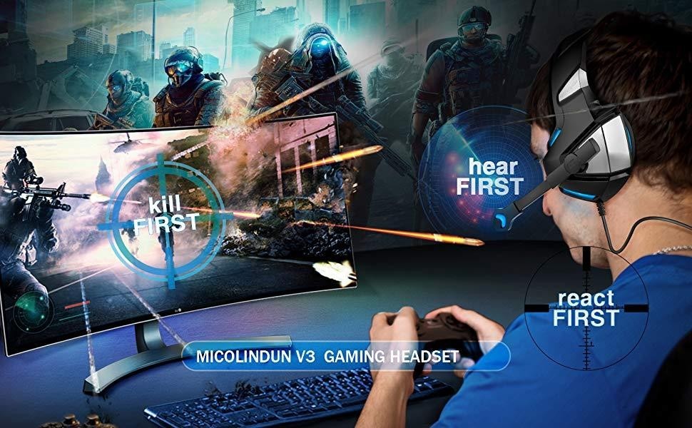 117dB 32ohm Hunterspider V3 LED Light Gaming Headset With Mic