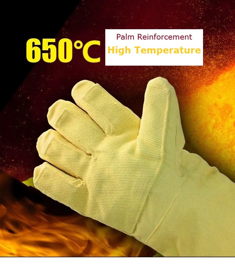 Anti Cutting Aramid Fiber Gloves High Temperature Resistance OEM