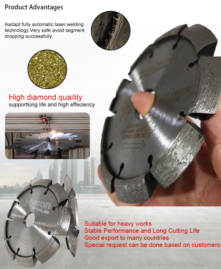 6 Inch Laser Welded Crack Chaser Tuck Point Diamond V Groove Cutting Blade For Concrete Mortar Removal