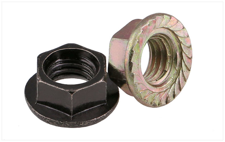 Class 8 Zinc Plated Steel Hexagon Nuts With Flange DIN6923 Flange Lock Nuts