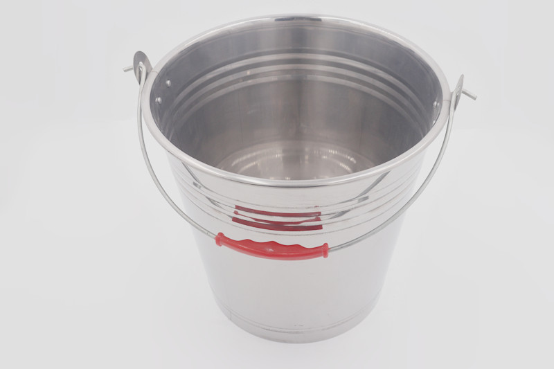 30L Fine polishing metal pail folding water bucket 201#stainless steel classic water barrel