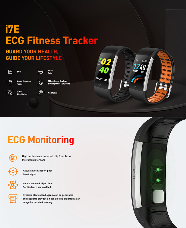 RoHS Fitness Tracker ECG Sensor Smartwatch