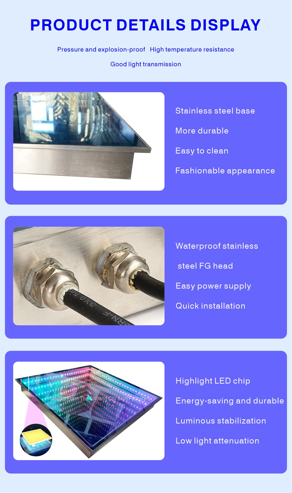 80 Ra LED Dance Floor Lights for Wedding Disco Party Pista in Durable Material