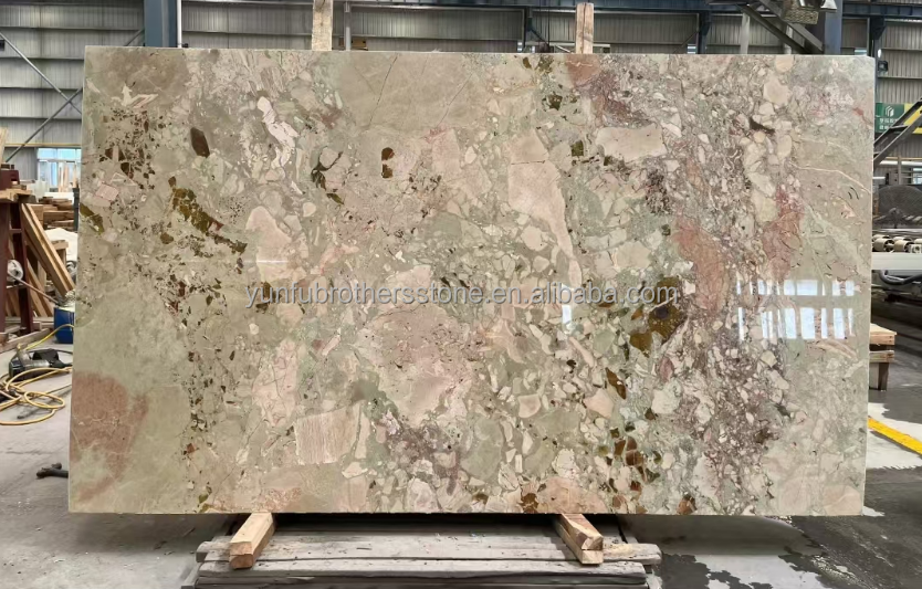 Modern Hotel Design Polished Monet Garden Marble Big Slab for Bathroom Vanity Wash Basin