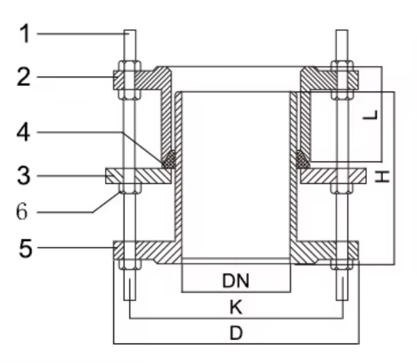 Double Flange Pipe Compensating Stainless Steel Dismantling Joint DN800 Detachable Steel High Pressure