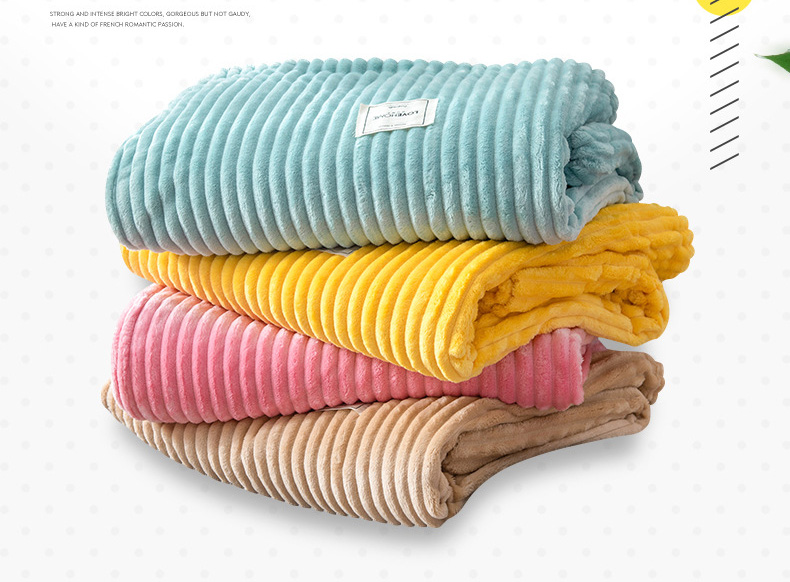 All-Season Green Coral Fleece Throw Blanket for Office Nap Yes Customized Solid Color