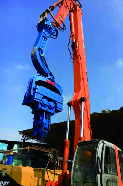 2800rmp Hydraulic Pile Hammer 12 Meters Mount Driver For Hitachi ZX300 ZX330 ZX200
