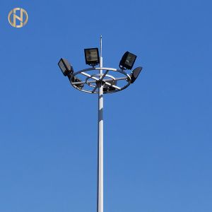 Galvanized And Spray Paint High Mast Pole 35M 40M 4 Section For Shipping Terminal