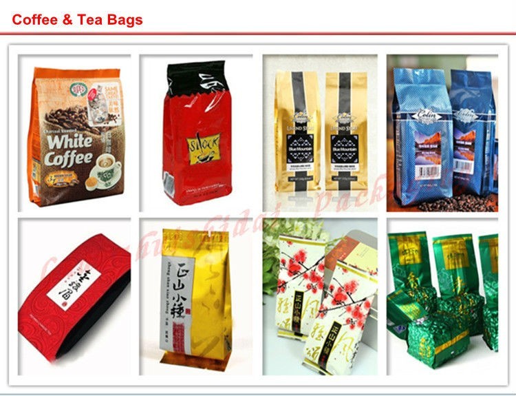 Stand up pouch with zipper , Empty tea bag stand up pouch with zipper