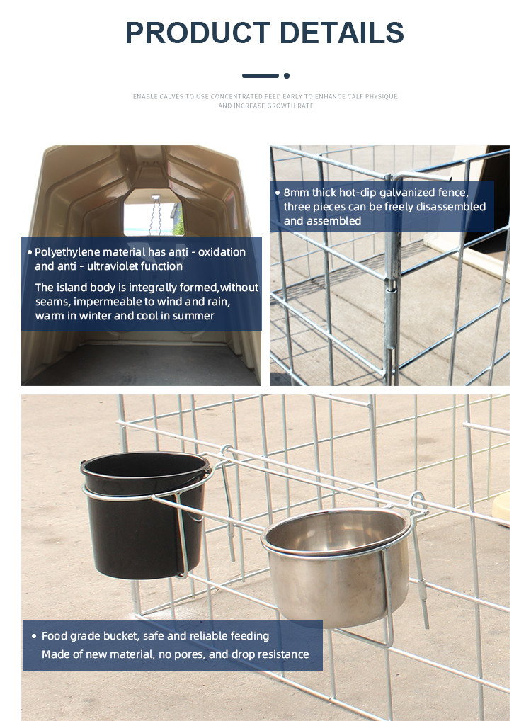 UV Resistant Galvanized Calf Shelter For Superior Protection 2200*1500*1550mm