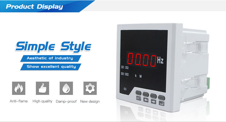 Settable Alarm Intelligent Single Phase Frequency Meter Measurement