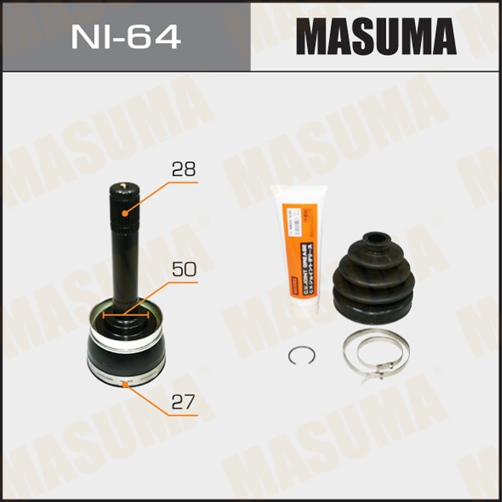 Japanese Car 1989-2002 NI-64 MASUMA Auto 40Cr Shaft CV Joint KDJ125L for NISSAN DATSUN
