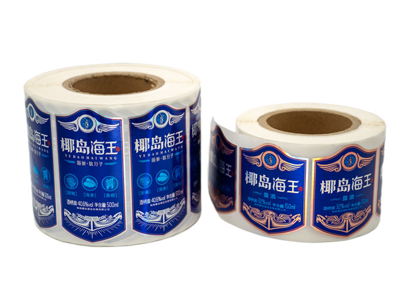 Glossy Sticker Paper for Wine Bottles Customized Self Adhesive Label Available