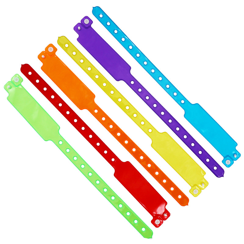 Adjustable Size Vinyl Event Wristbands Bracelets Custom With Snap Lock Closure